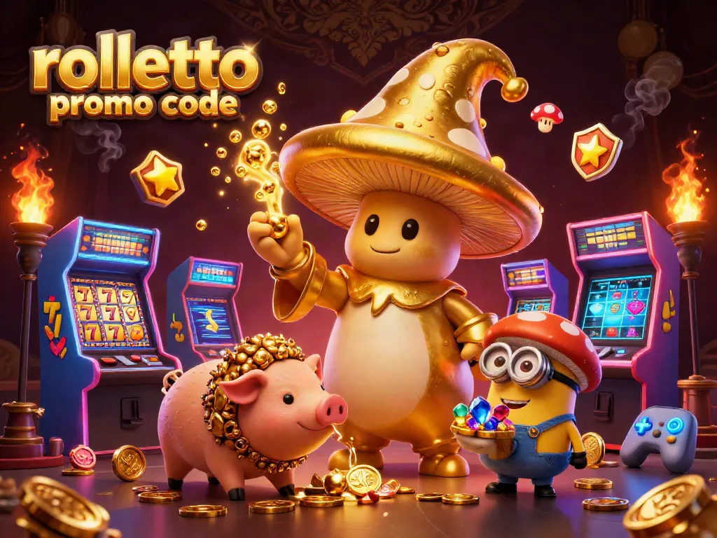 Engage with the rolletto promo code for enhanced gameplay featuring a magical casino scene filled with treasures.