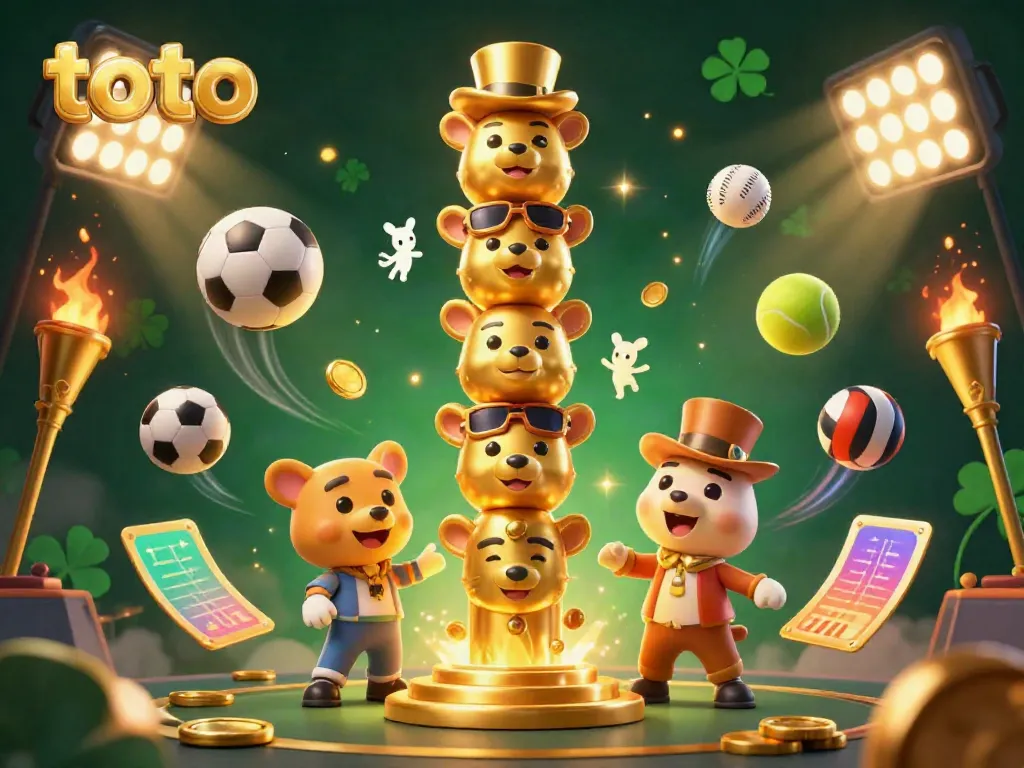 Engage in toto gaming with a vibrant scene showcasing dynamic casino elements and the golden totem pole.