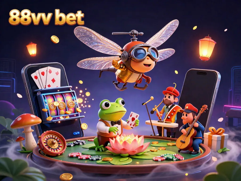 Engage in thrilling gameplay with 88vv bet featuring vibrant casino scenes and dynamic characters in a lively 3D casino setting.
