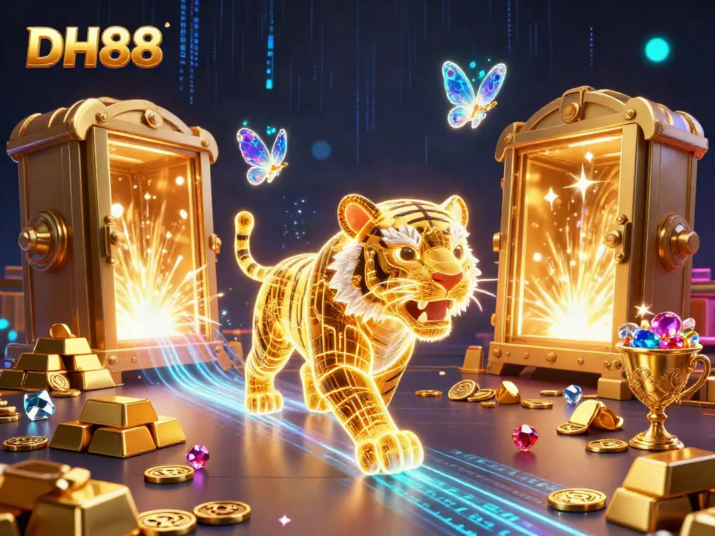 Experience winning opportunities at DH88 casino with dynamic 3D illustrations of gaming treasures.