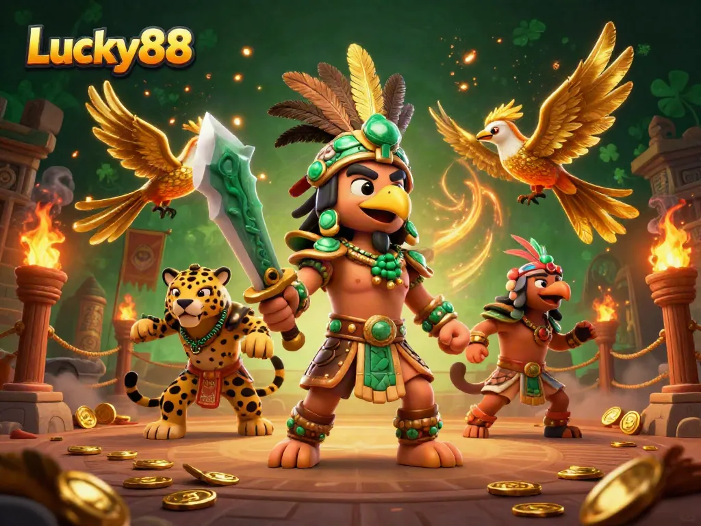 Experience thrilling gameplay at Lucky88 with victorious warriors and dynamic gambling elements.
