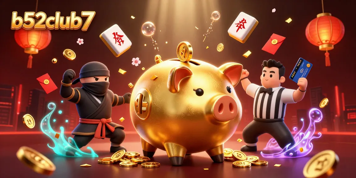 Experience B52Club7's vibrant online casino atmosphere with dynamic gaming action and festive elements.
