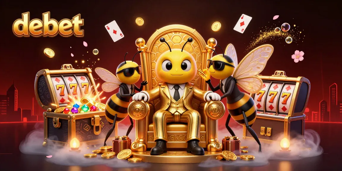 Spin the slots and win big with debet in this vibrant casino scene.