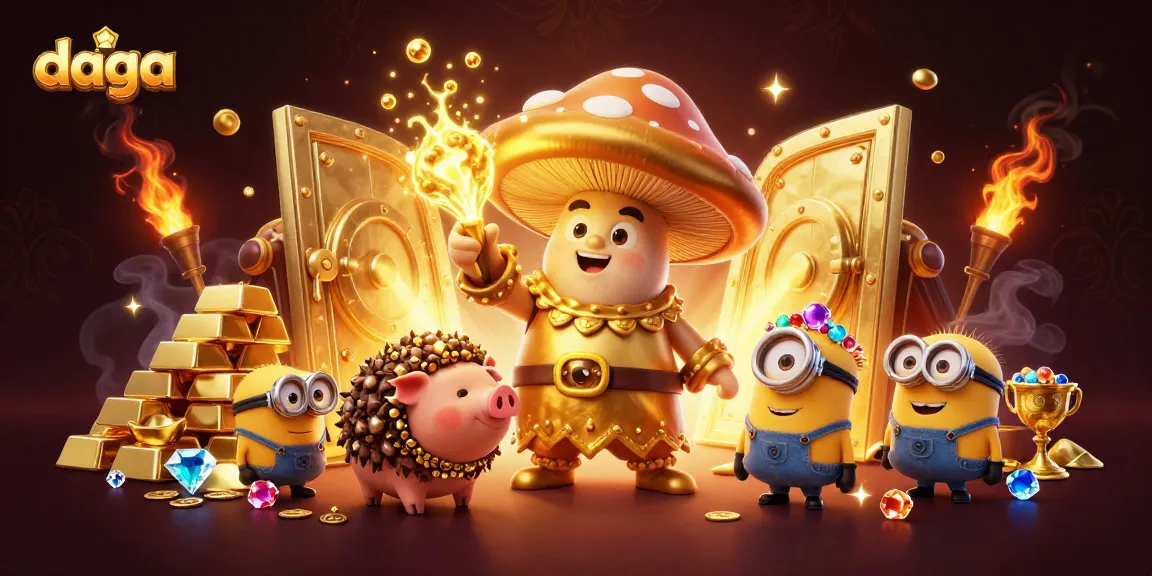 Win big with Daga's magical and golden casino adventure in this rich 3D scene.