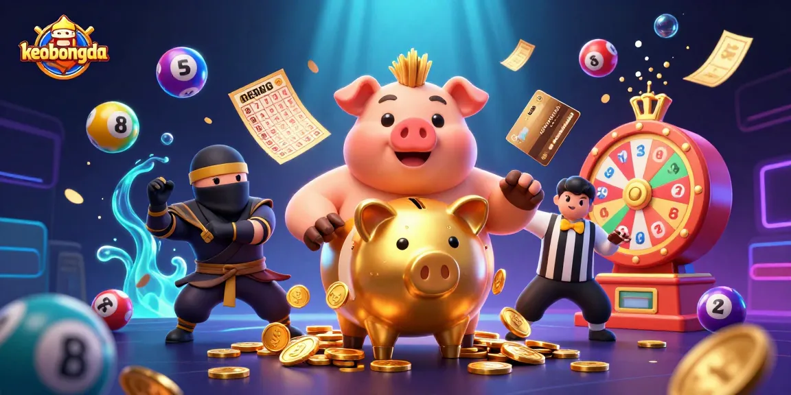 Betting action comes alive as keobongda unfolds in a vibrant 3D illustration with golden elements.