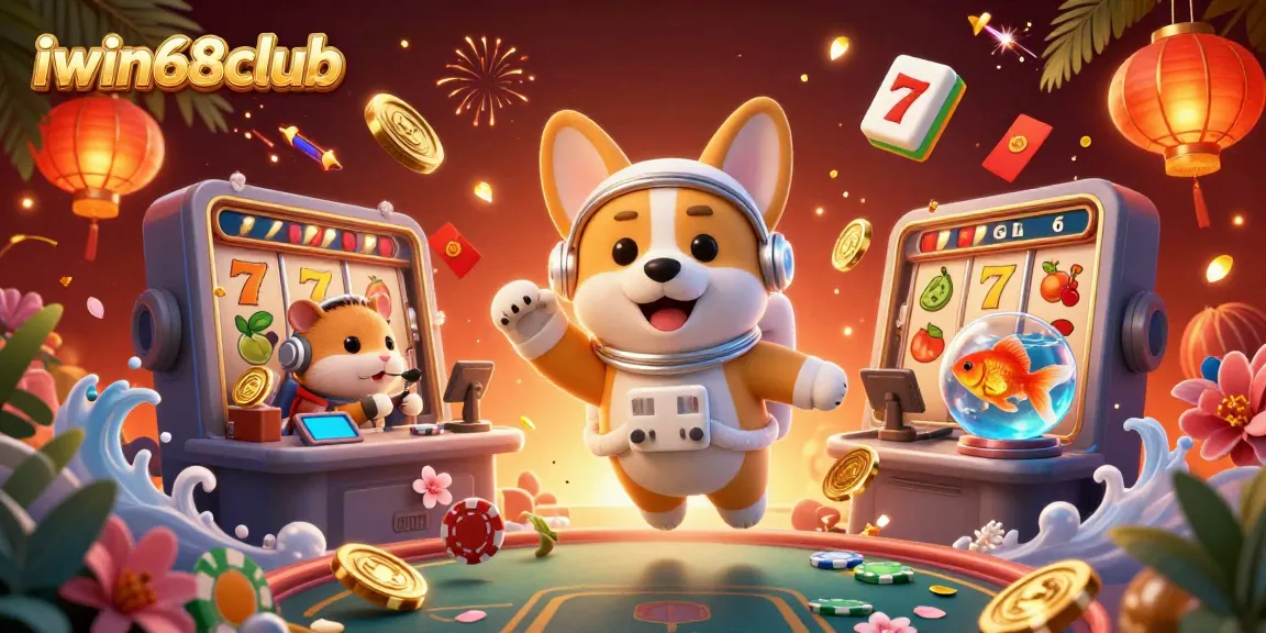 Experience thrilling games like slots at iwin68club in this vibrant space casino scene.