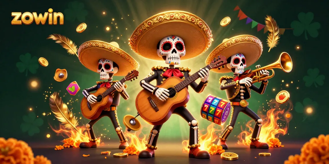 Zowin offers thrilling slot action with vibrant day of the dead mariachi characters and dynamic game elements.