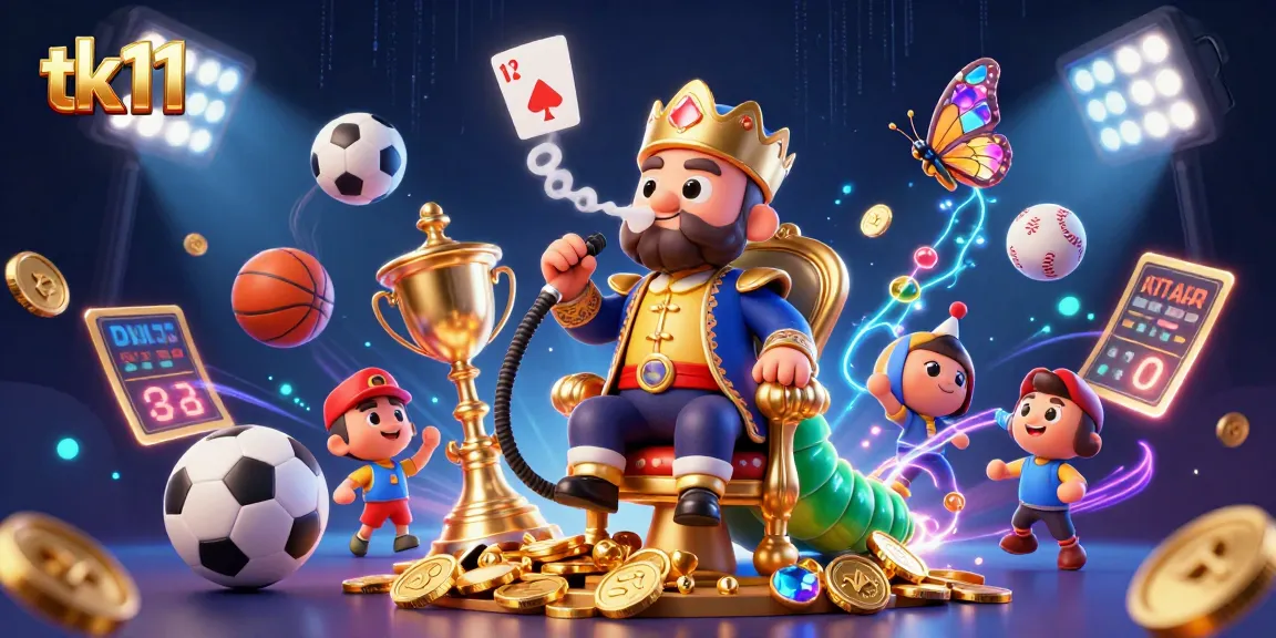 Engage with tk11 as the caterpillar master creates poker symbols among vibrant sports elements.