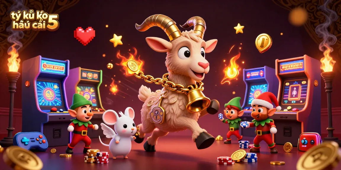 Experience thrilling tỷ lệ kèo nhà cái 5 in a vivid, casino-themed 3D scene with whimsical characters and colorful game elements.