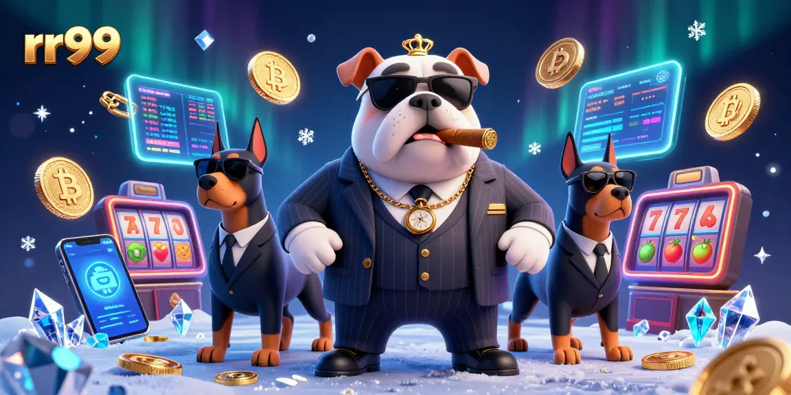 Experience thrilling casino action with rr99 as the mafia boss bulldog leads the way in vibrant 3D illustration.
