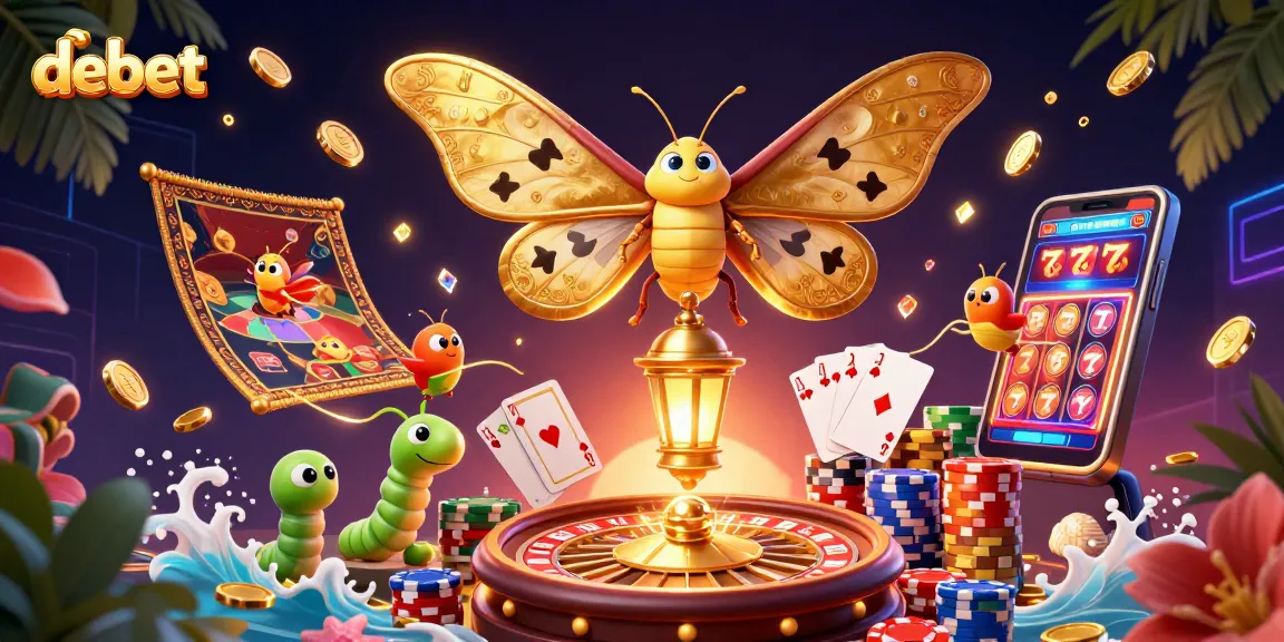 Experience debet with vibrant gaming elements in a captivating casino illustration.