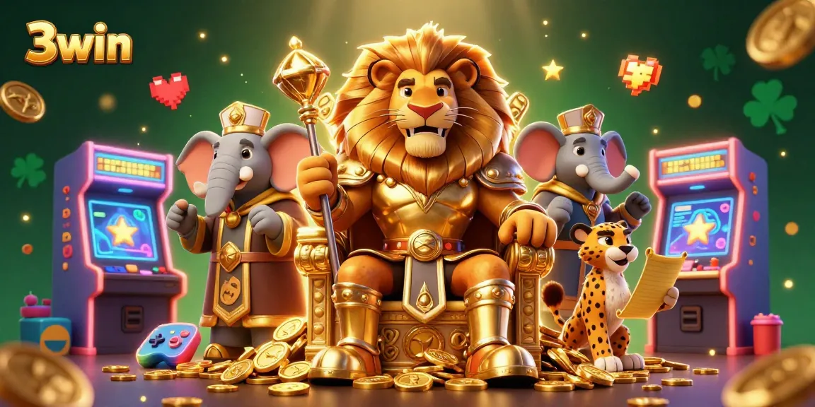 Experience the thrill of 3win as the lion king reigns over a vibrant casino adventure.