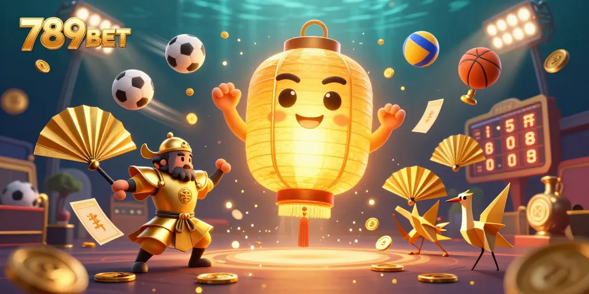 Engage with unique 789BET gameplay elements, featuring a vibrant night market casino scene with dynamic sports symbols.