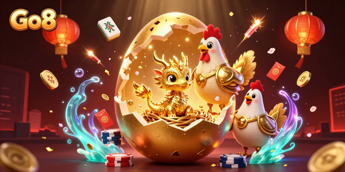 Go8 reveals a golden dragon amidst casino chips, enhancing the excitement of the gaming experience.