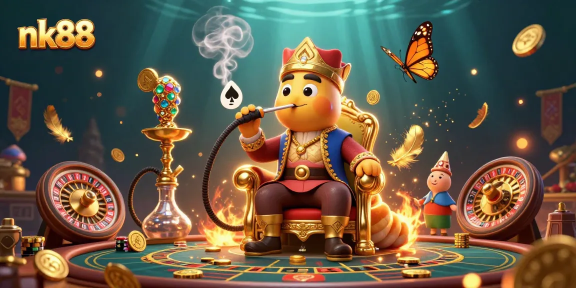 Experience the thrill of nk88 with engaging live casino elements and whimsical illustrations.