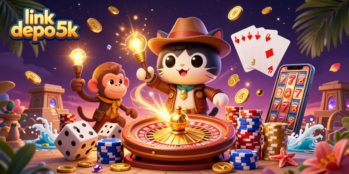 Experience thrilling wins at link depo 5k with a dynamic scene of casino excitement featuring rolling dice.