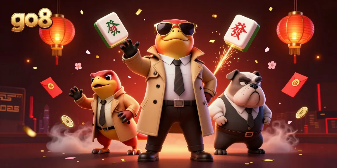 Experience thrilling gameplay at go8's vibrant casino with festive elements and engaging 3D characters.