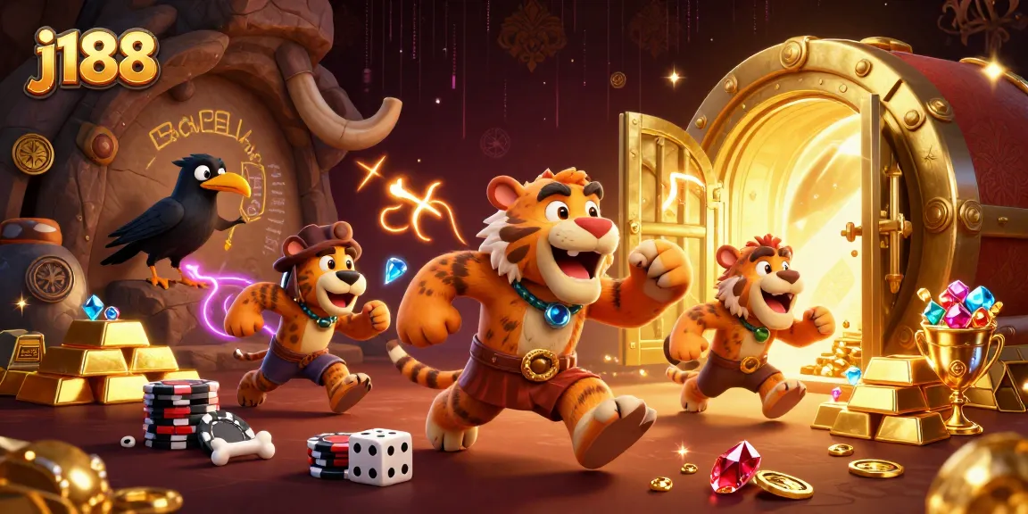 Win big with j188 at this lively prehistoric casino managed by a caveman and sabertooth!