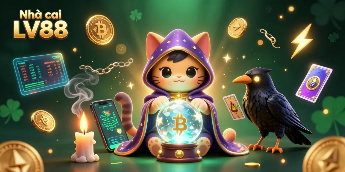 Experience thrilling gaming adventures at Nhà cái LV88 with captivating mystical visuals and crypto elements.